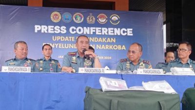 TNI AL Berhasil Gagalkan Penyelundupan Narkoba 86,4 Kg di Perairan Sumut-Kalimantan