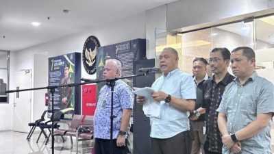 Konferensi pers Kejaksaan Agung RI di Gedung Kejaksaan Agung.