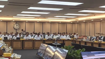 Rapat Dengar Pendapat (RDP) Komisi XIII DPR RI bersama Dirjen Pemasyarakatan Mashudi dan kepala kantor pemasyarakatan wilayah barat di Kompleks Parlemen, Senayan, Jakarta.
