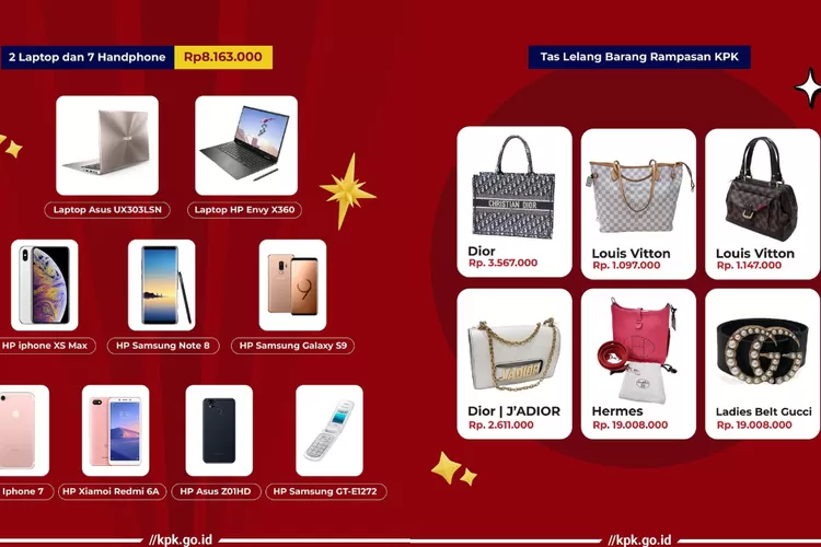 Katalog barang lelang KPK