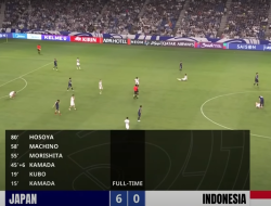 Indonesia Dibantai Jepang 0-6 pada Laga Terakhir Kualifikasi Piala Dunia 2026