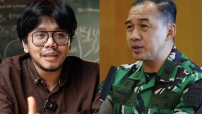 Kolase foto Ferry Irwandi (kiri) dan Kepala Pusat Penerangan (Kapuspen) TNI Brigjen Freddy Ardianzah (kanan).