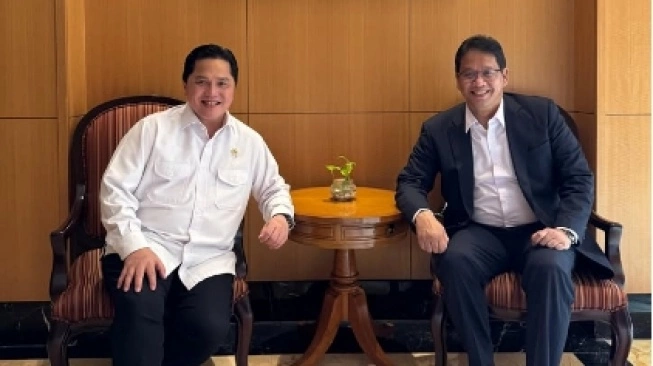 Menpora Erick Thohir bertemu Menkeu Purbaya.