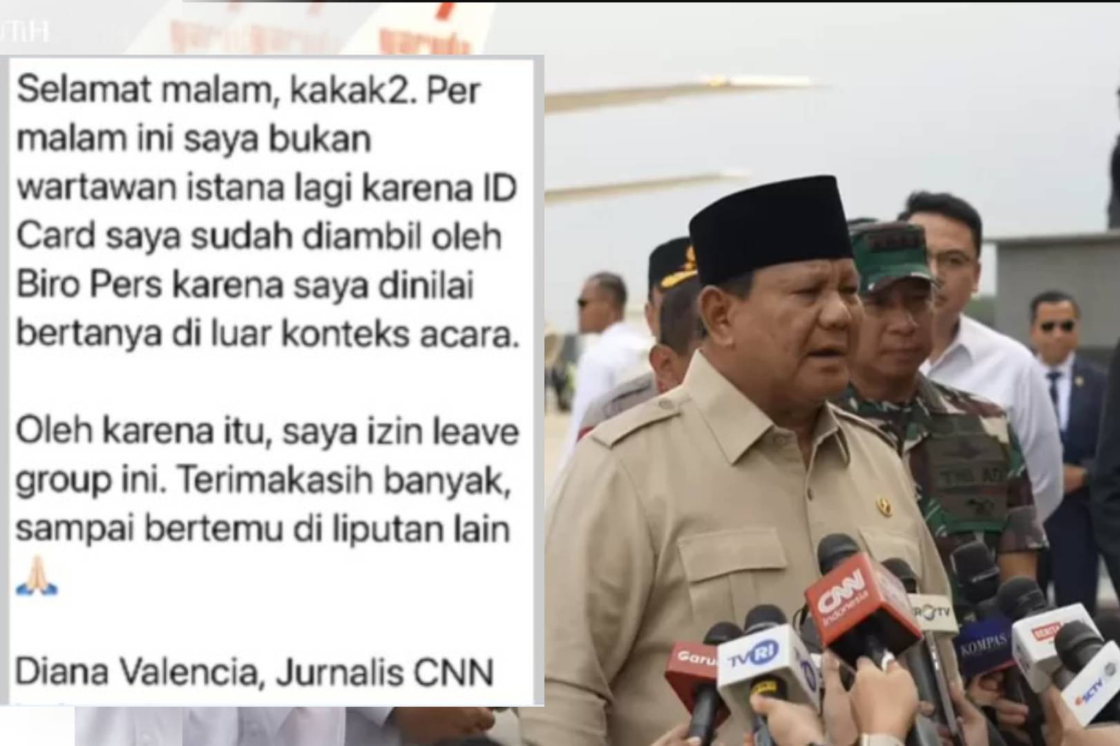 Wartawan Tanya MBG ke Prabowo, Kartu Liputannya Dicabut.