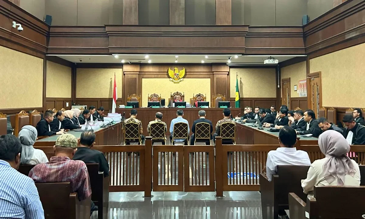 Sidang pembacaan surat tuntutan kasus dugaan suap terhadap putusan lepas (ontslag) perkara korupsi pemberian fasilitas ekspor CPO, di Pengadilan Tindak Pidana Korupsi pada Pengadilan Negeri Jakarta Pusat
