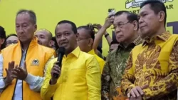 Ketua Umum Partai Golkar Bahlil Lahadalia menyampaikan target Pemilu 2029 saat Musyawarah Daerah (Musda) Golkar Sulawesi Tenggara (Sultra) di Kendari,