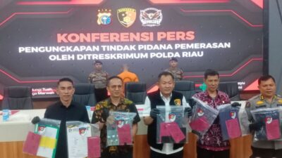 Polda Riau Tangkap Pelaku Pemerasan ke Perusahaan Sebesar Rp5 Miliar di Pekanbaru
