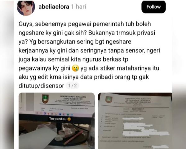 Data Pribadi Rio Haryanto Tersebar di Medsos, Pegawai Kelurahan Terancam Sanksi