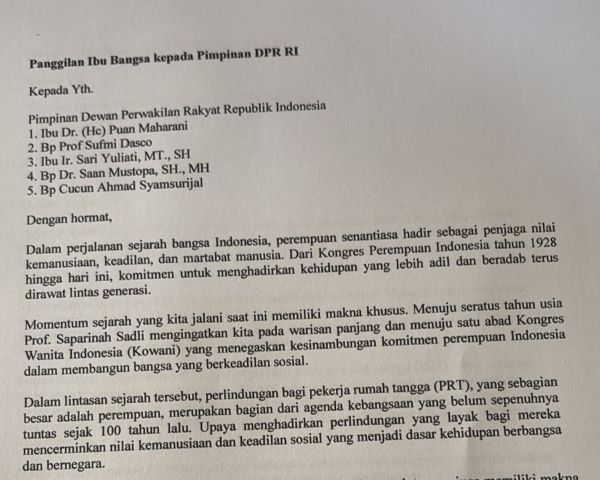 RUU PPRT Mandek Puluhan Tahun, Enam Ibu Bangsa Sampaikan Seruan Moral ke Negara